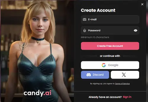 Candy AI Account Registration